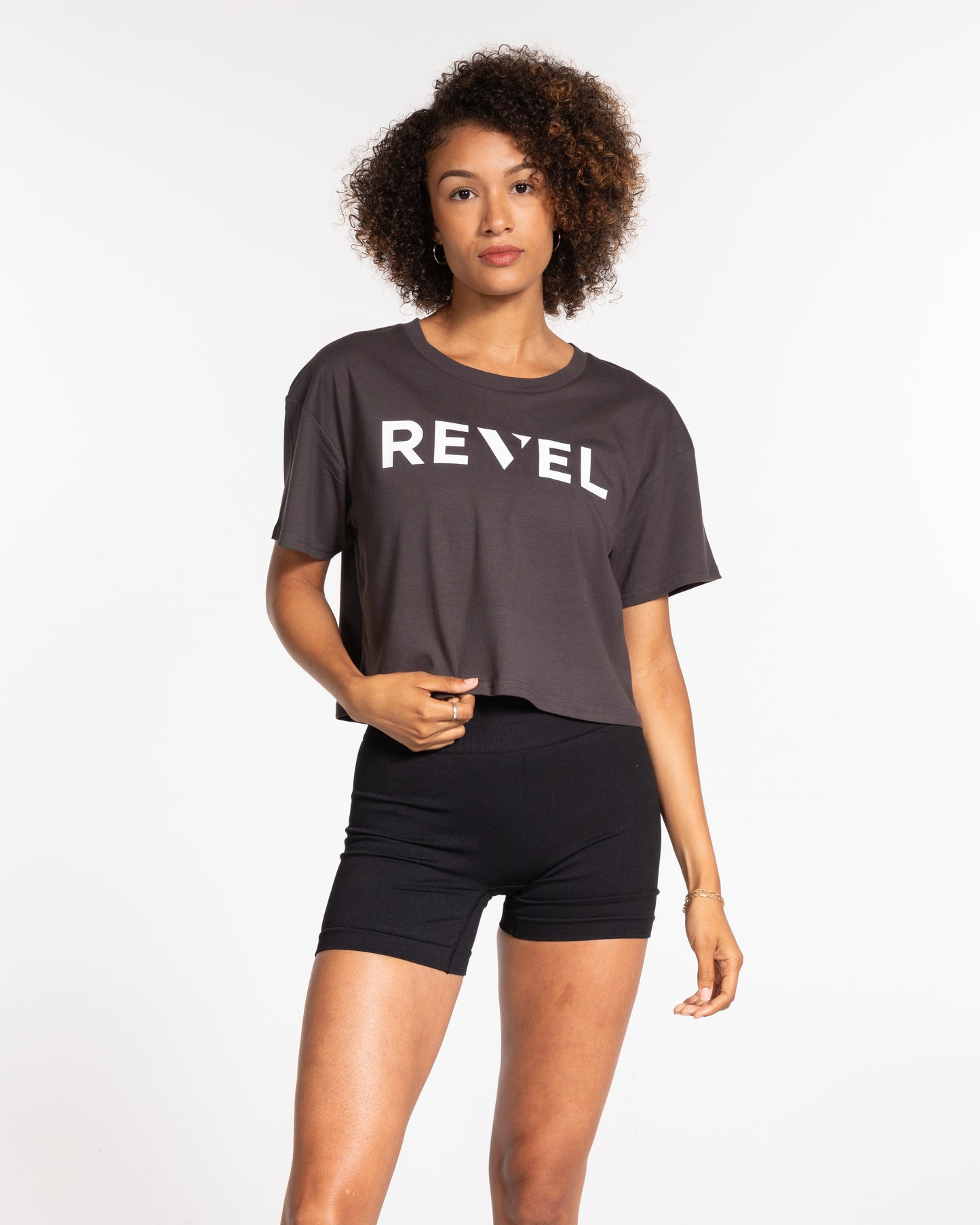 The Core Crop Tee - Charcoal